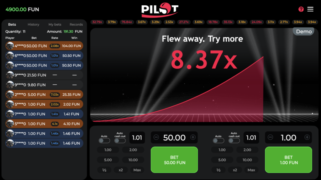 Gamzix Pilot Crash Game