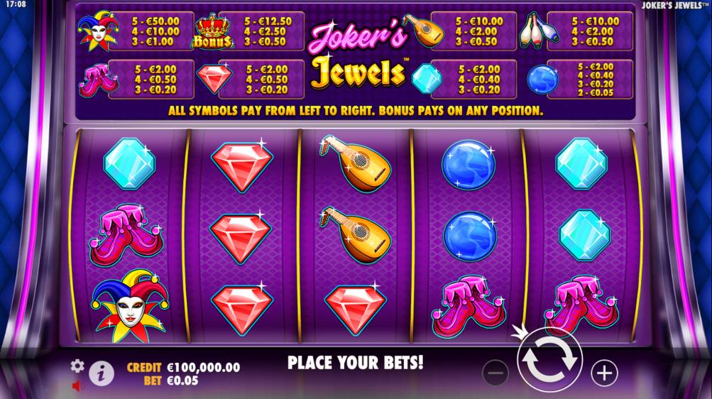 Joker’s Jewels™ by Pragmatic Play Main Screen