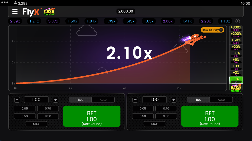 FlyX Cash Booster 2x