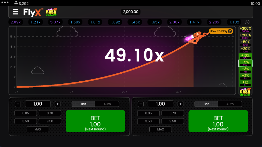 FlyX Cash Booster Gameplay
