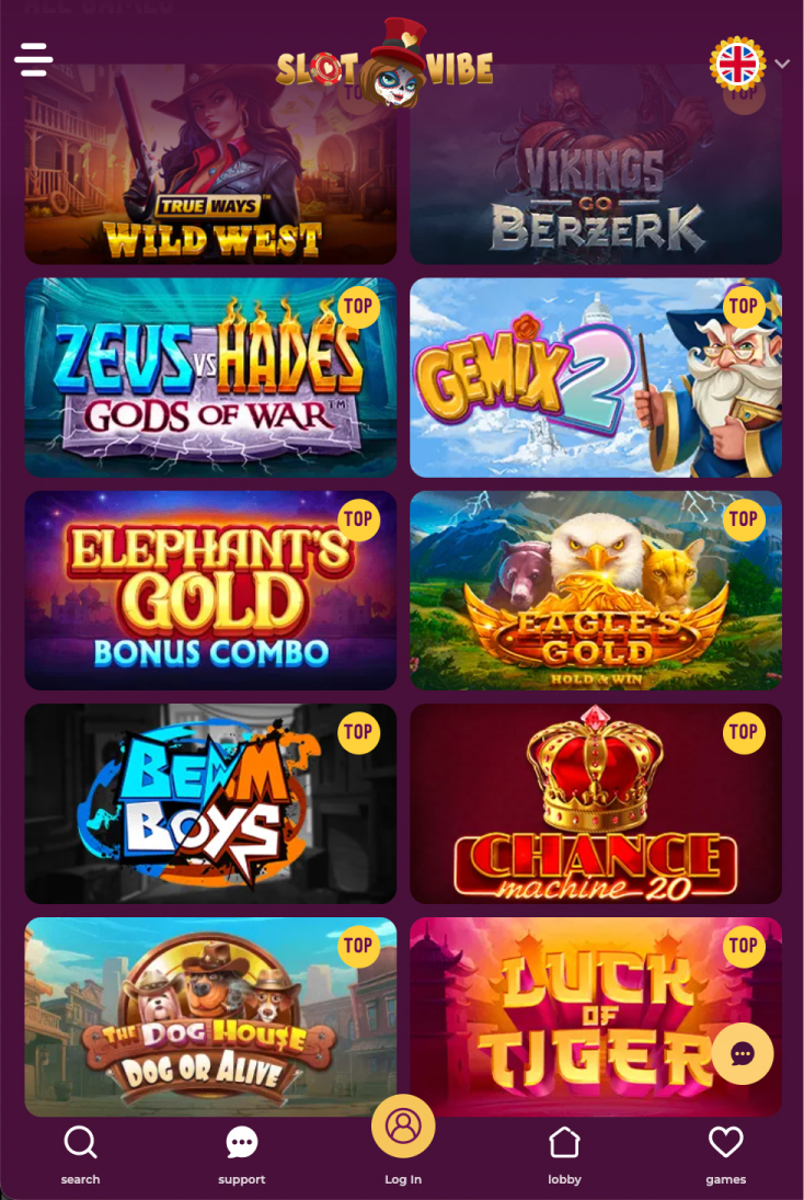 SlotVibe casino games mobile