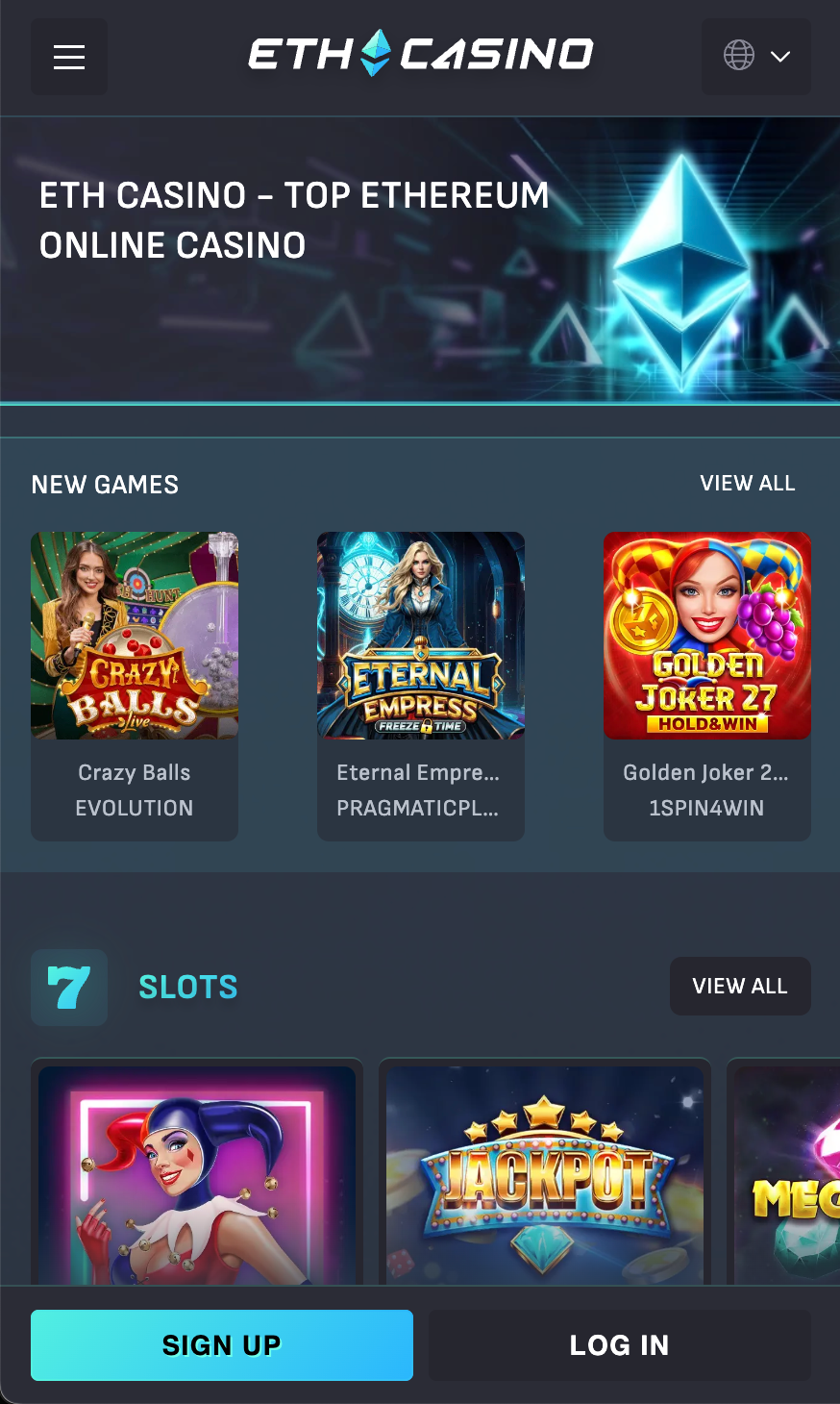 ETH Casino mobile app